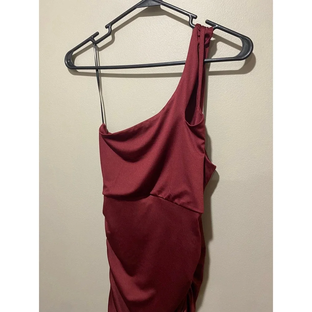 THE FASHION POET Cutout Midi Bodycon Dress, Wine, Large‎